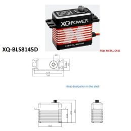 Servomoteur numérique sans balais étanche 45KG Servo robot RC à engrenage métallique à couple élevé