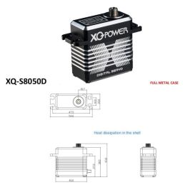 XQ-POWER Servos numériques de moteur sans noyau XQ-S8050D le conducteur étanche de contrôleur standard en métal