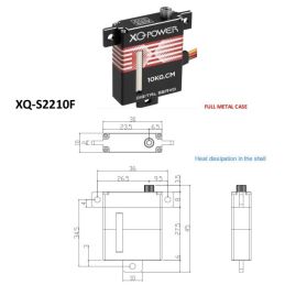 Servo 10kg High Speed Standard Servo Metal Gear 1/10 RC Car Airplane Robot Arm Servo